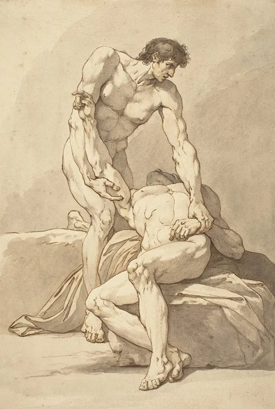 Two Nude Men Wall Art by Johann Heinrich Lips - High-Resolution Digital Print