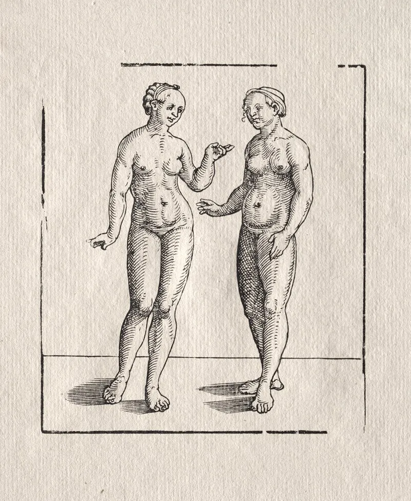 Two Nudes 11 Wall Art by Erhard Schön - High-Resolution Digital Print