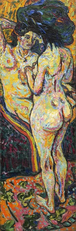 Two Nudes Obverse Wall Art by Ernst Ludwig Kirchner - High-Resolution Digital Print