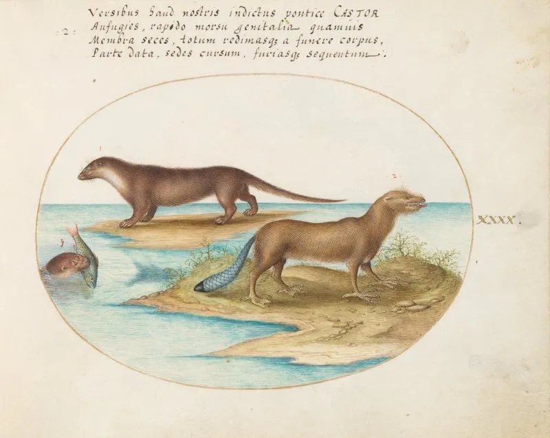 Two Otters And A Beaver