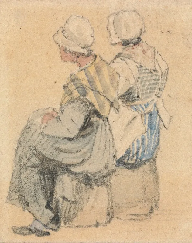 Two Peasant Girls Seated