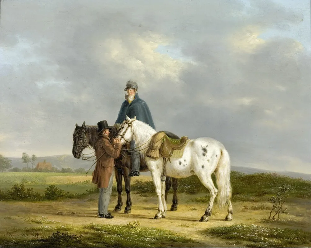 Two Riders In A Landscape Wall Art by Anthony Oberman - High-Resolution Digital Print