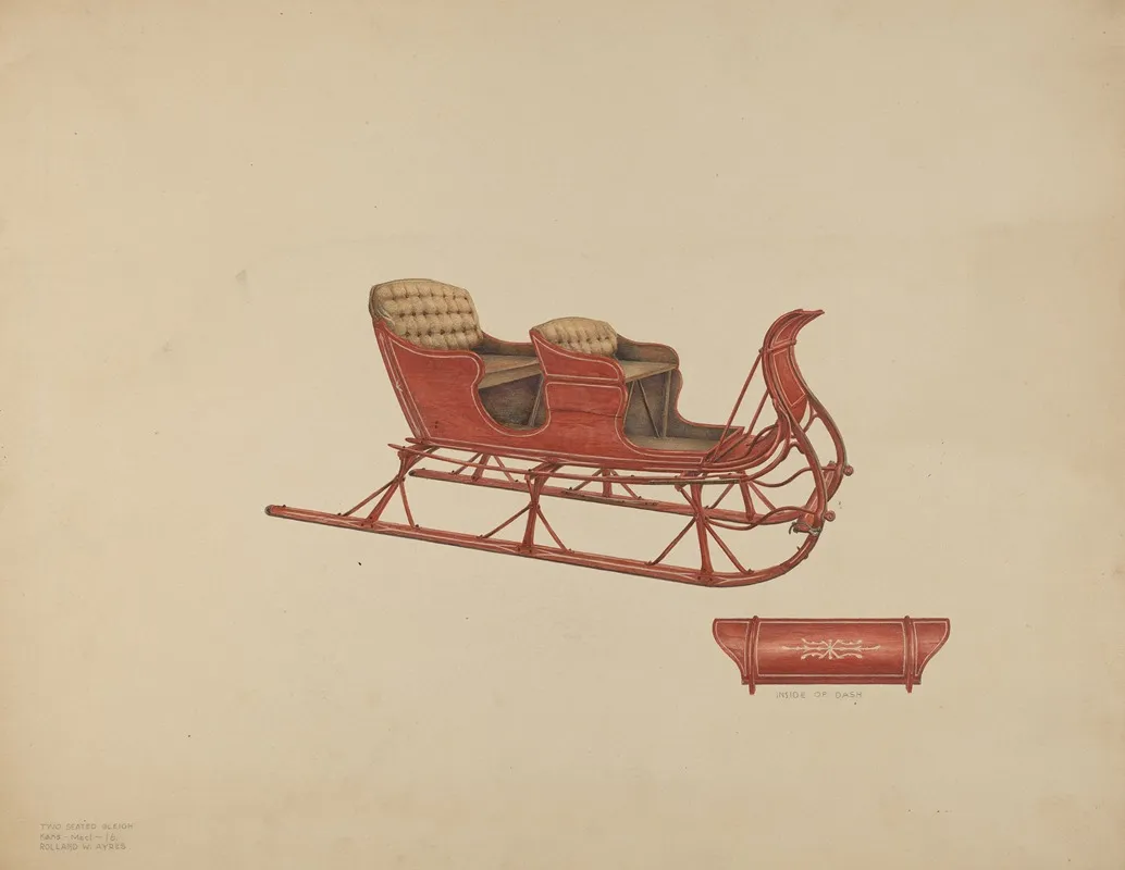 Two Seated Sleigh Wall Art by Rolland Ayres - High-Resolution Digital Print
