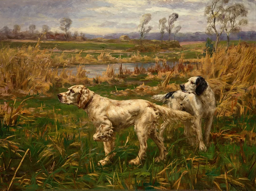Two Setters Wall Art by Percival Leonard Rosseau - High-Resolution Digital Print