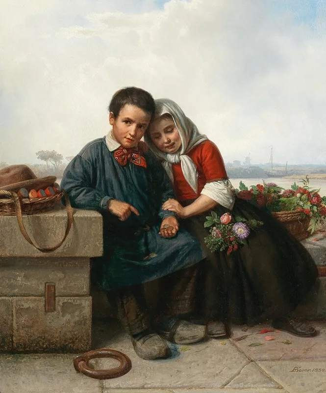 Two Siblings Wall Art by Karl Friedrich Boser - High-Resolution Digital Print