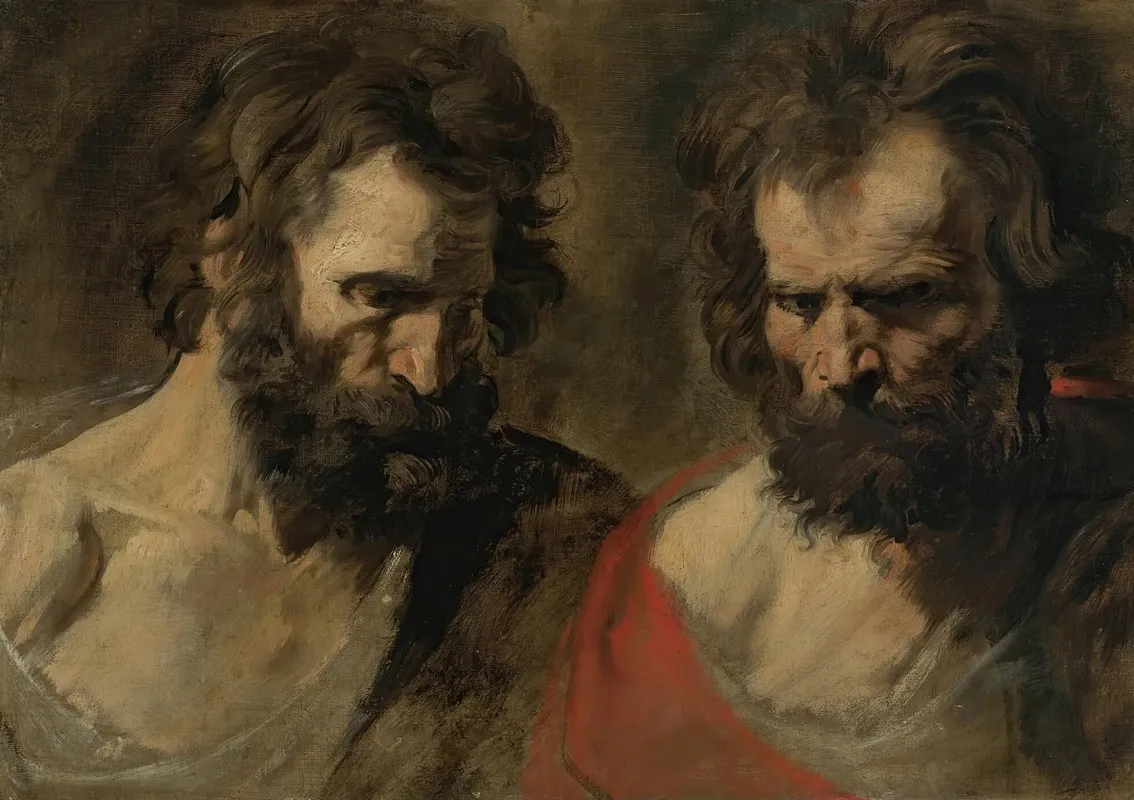 Two Studies Of A Bearded Man Wall Art by Anthony van Dyck - High-Resolution Digital Print