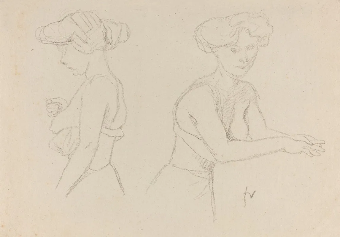 Two Studies Of A Woman Dressing