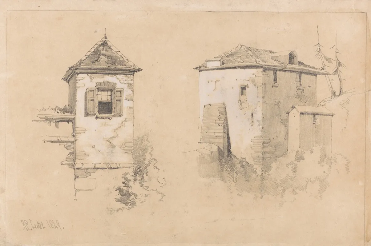 Two Studies Of Buildings Wall Art by Richard Principle Leitch - High-Resolution Digital Print