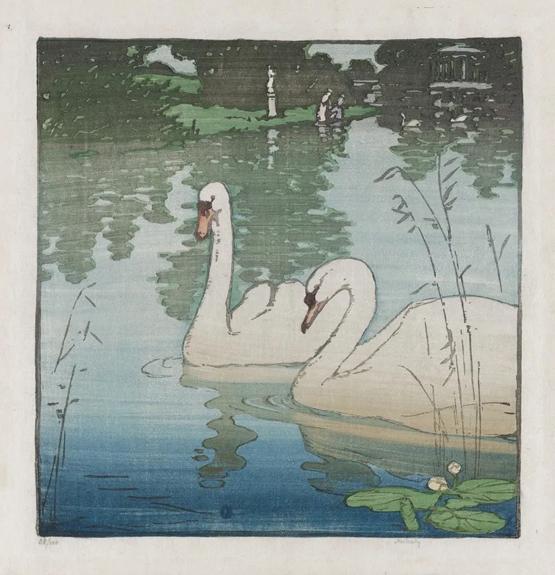 Two Swans 2 Wall Art by Allen W. Seaby - High-Resolution Digital Print