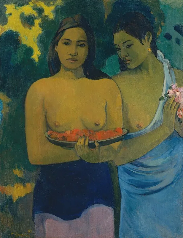 Two Tahitian Women Wall Art by Paul Gauguin - High-Resolution Digital Print