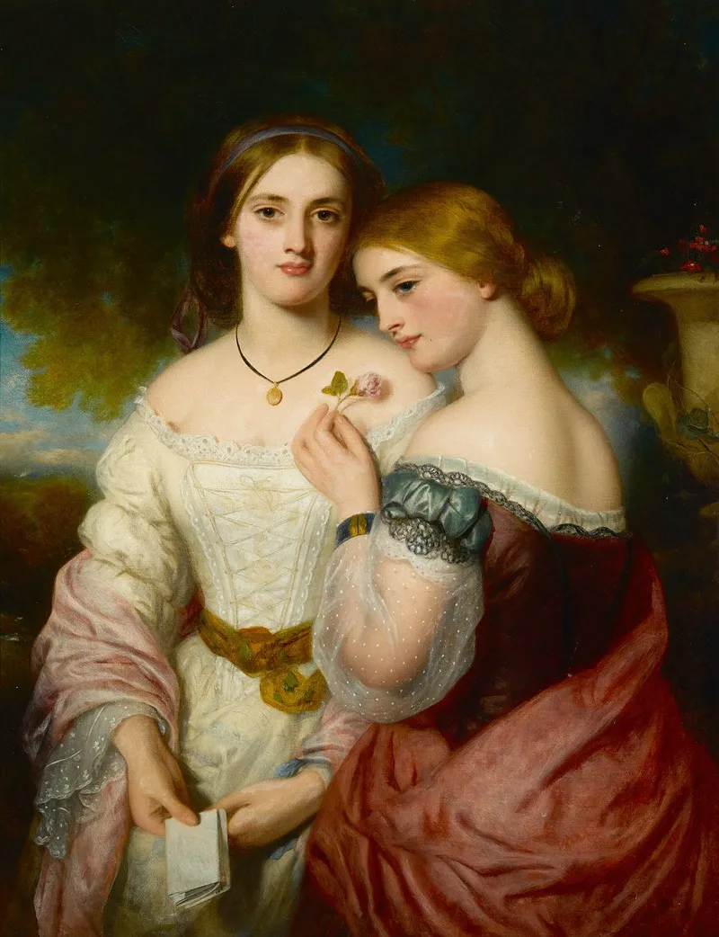 Two Victorian Beauties Wall Art by Charles Baxter - High-Resolution Digital Print