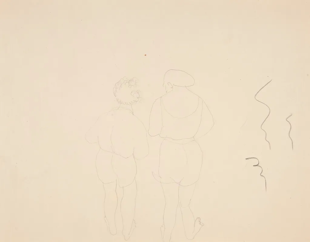 Two Woman Bathers Seen From Behind