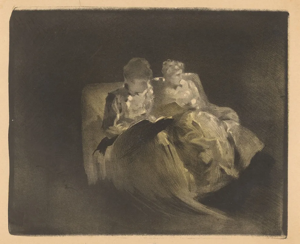 Two Women Reading On A Bench