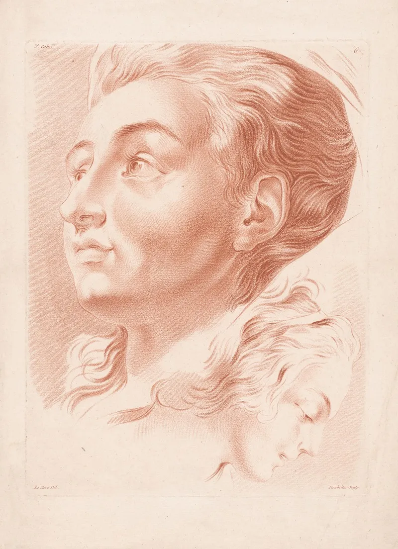 Two Womens Heads Wall Art by Louis-François Roubiliac - High-Resolution Digital Print