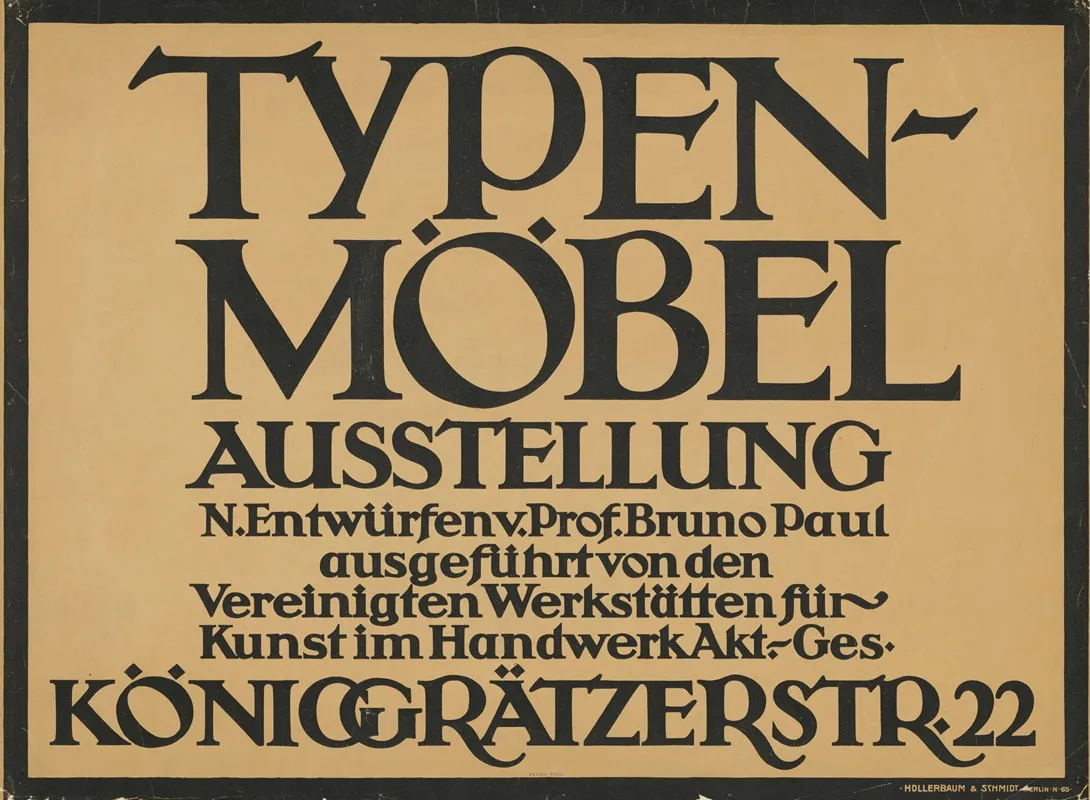 Typen Mobel Ausstellung Wall Art by Bruno Paul - High-Resolution Digital Print