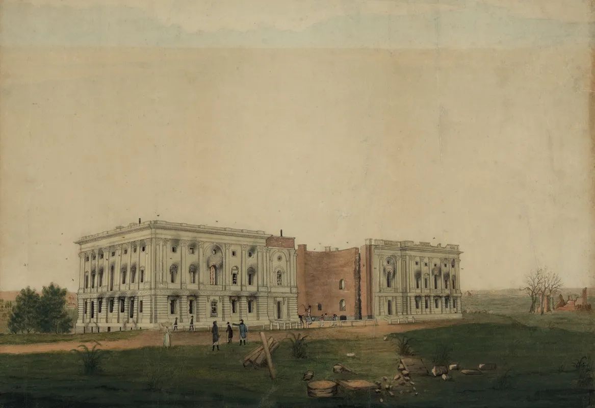 U S Capitol After Burning By The British Wall Art by George Munger - High-Resolution Digital Print