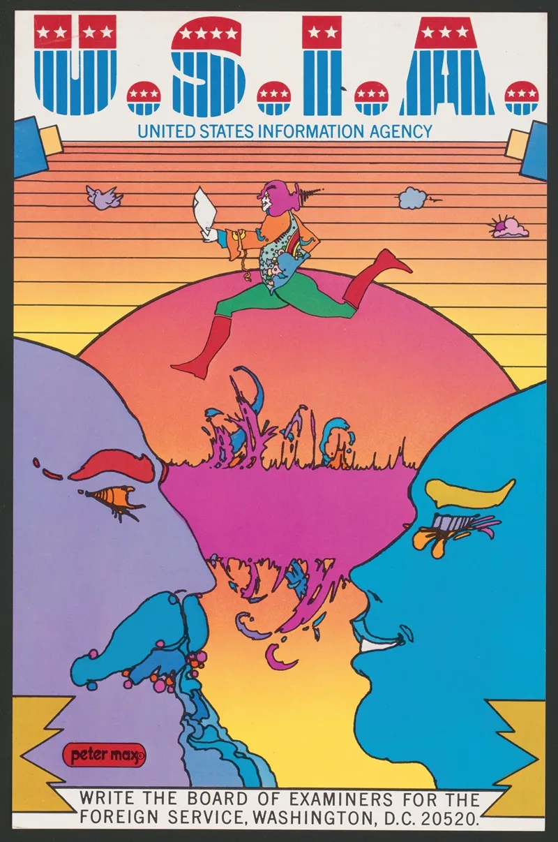 U S I A United States Information Agency Wall Art by Peter Max - High-Resolution Digital Print