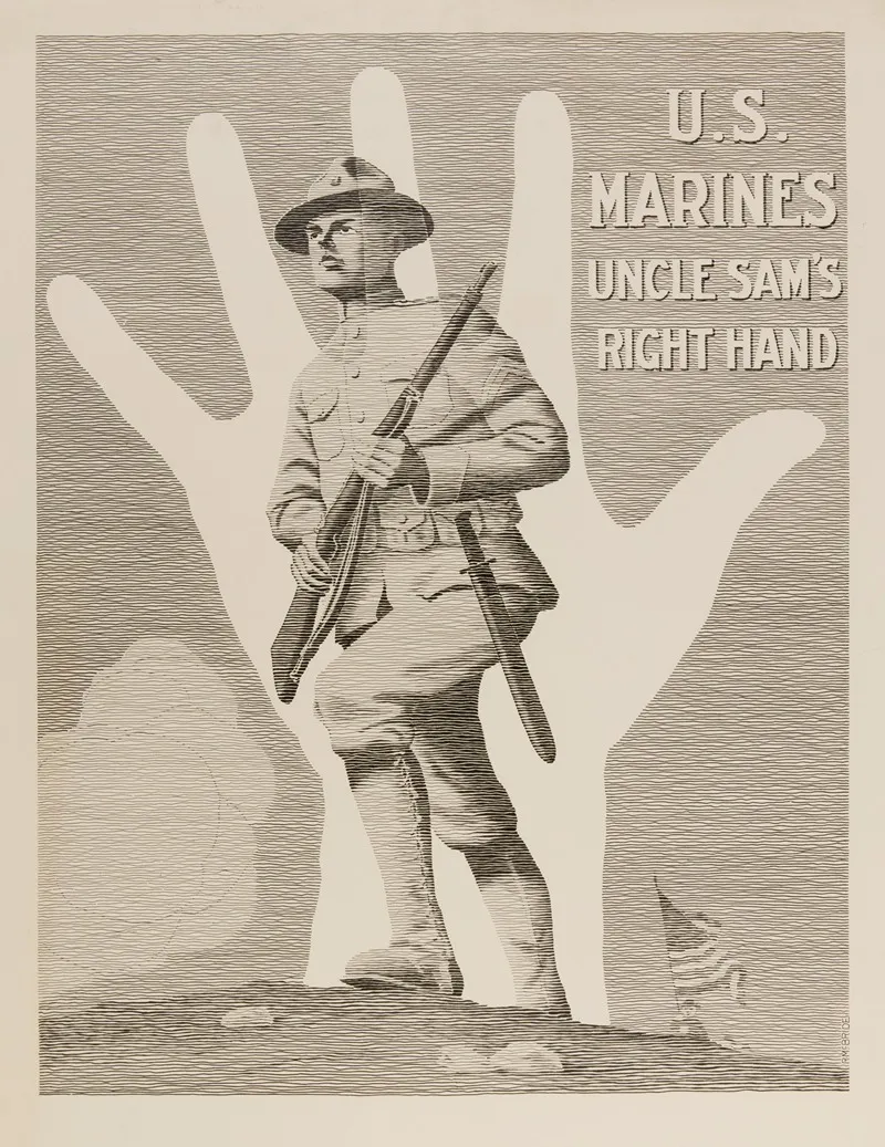 U S Marines Uncle Sams Right Hand Wall Art by R. McBride - High-Resolution Digital Print