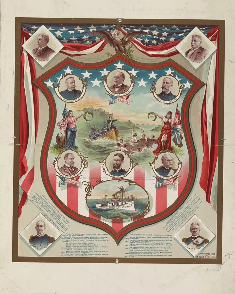 U S Shield Of Honor Wall Art by F.N. Cline &amp; Holpuch - High-Resolution Digital Print