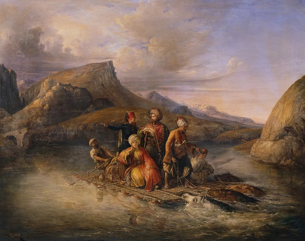 Uberfahrt Uber Den Tigris Wall Art by August Theodor Schöfft - High-Resolution Digital Print