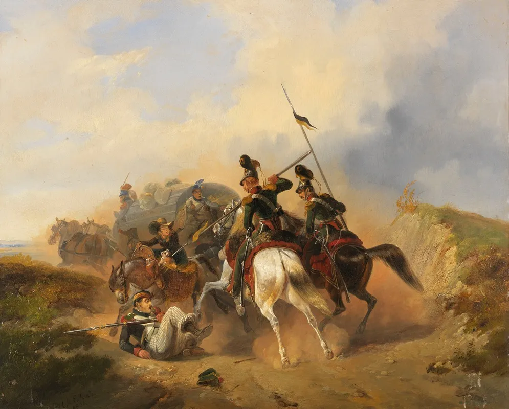 Uberfallsszene Wall Art by Heinrich Ambros Eckert - High-Resolution Digital Print