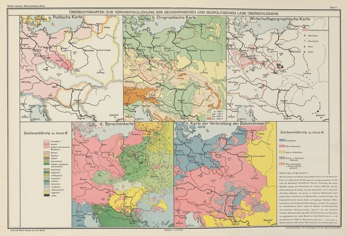 Ubersichtskarte‎ ‎zur‎ ‎veranschaulichung‎ ‎der Geographischen‎ ‎und‎ ‎politischen‎ ‎lage‎ Wall Art by Volk und Reich Verlag - High-Resolution Digital Print