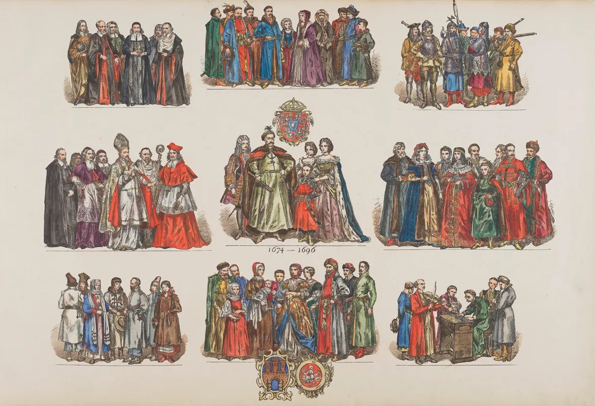 Ubiory W Polsce Clothing In Poland 1200 1795 Pl 10 Wall Art by Jan Matejko - High-Resolution Digital Print