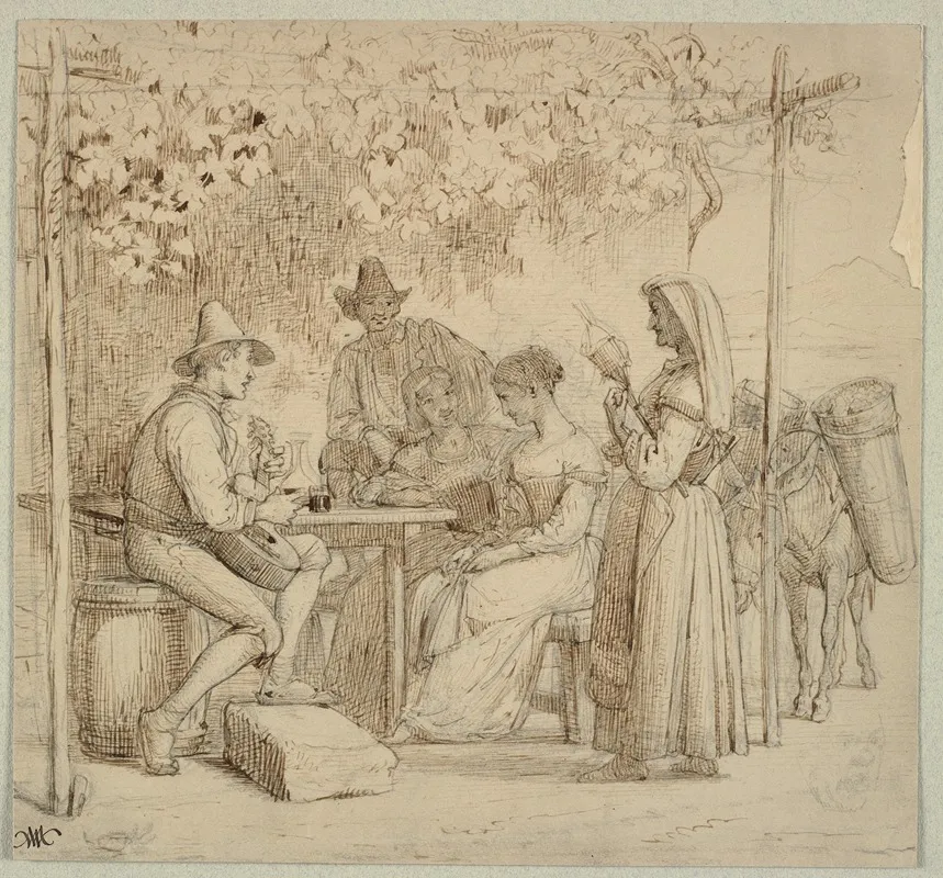 Udenfor Et Osteri Wall Art by Wilhelm Marstrand - High-Resolution Digital Print