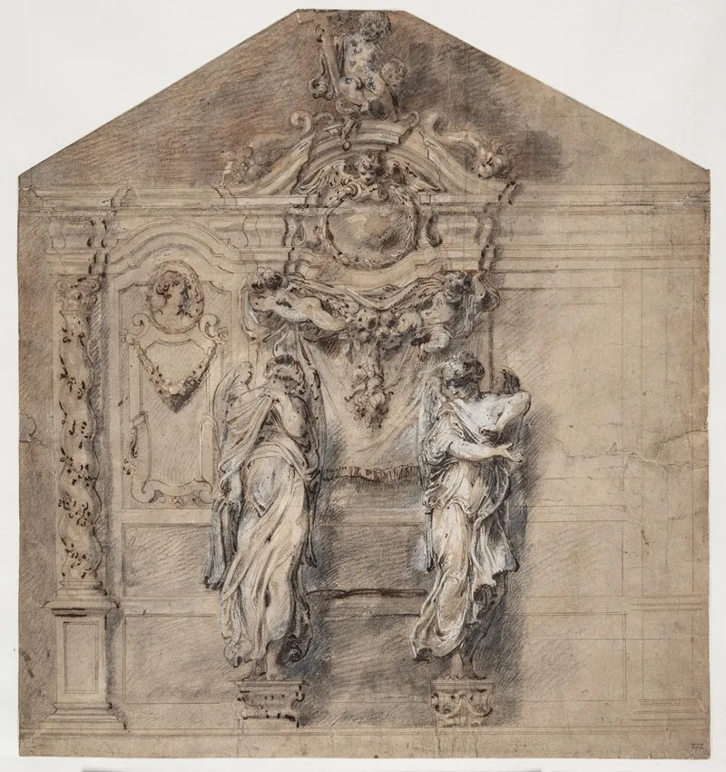 Udkast Til En Skriftestol Wall Art by Artus Quellinus the Younger - High-Resolution Digital Print