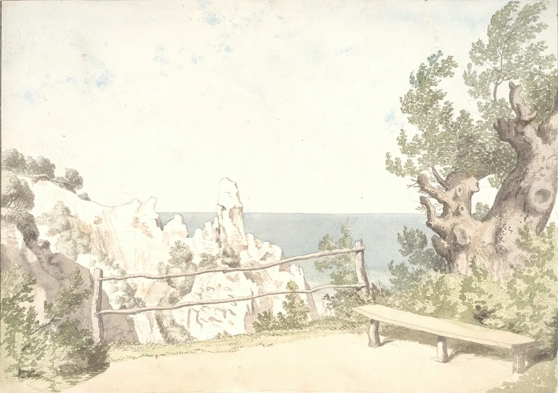 Udsigt Fra Mons Klint Ved Sommerspiret 2 Wall Art by Christoffer Wilhelm Eckersberg - High-Resolution Digital Print