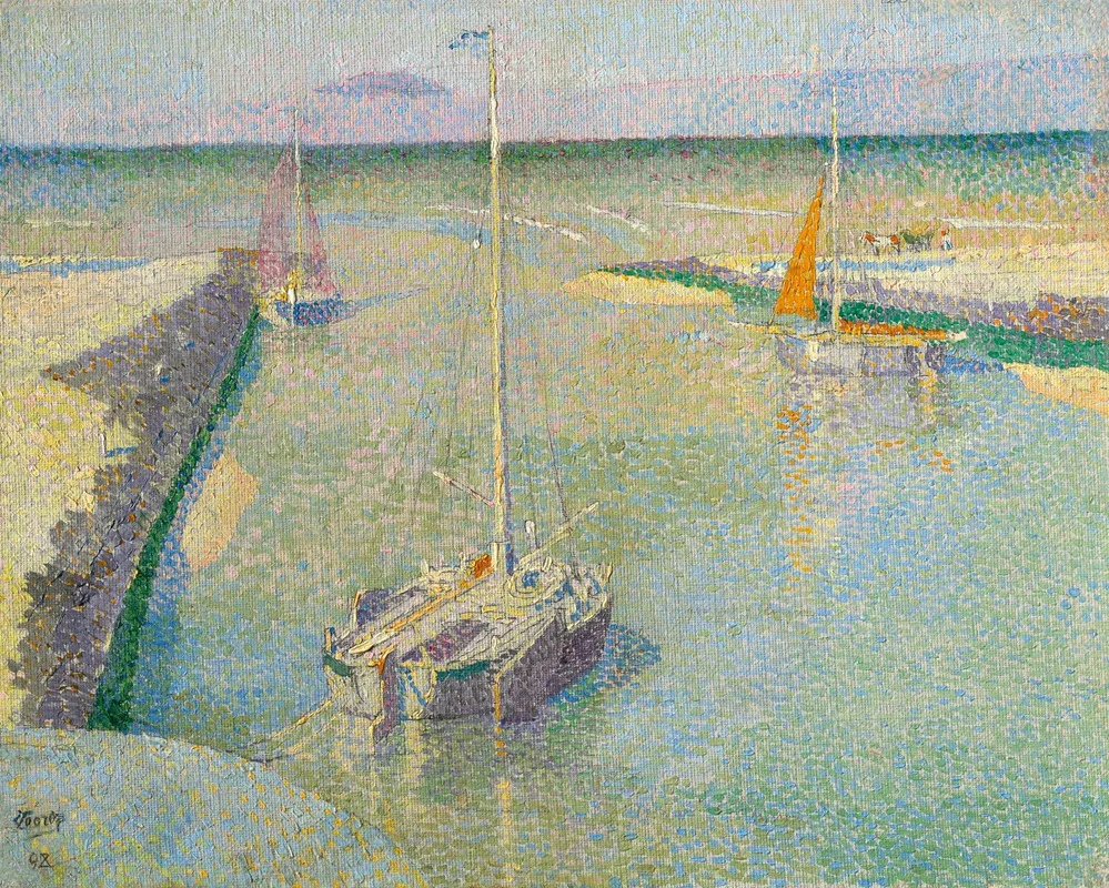 Uitmonding Van Den Rijn Ou Le Port De Katwijk Wall Art by Jan Toorop - High-Resolution Digital Print