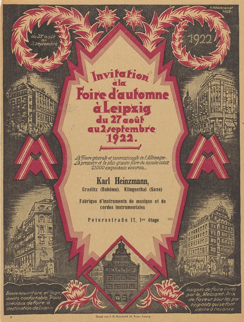 Uitnodiging Van Instrumentenmaker Karl Heinzmann Voor De Voorjaarsmarkt In Leipzig Wall Art by A. Hildebrandt - High-Resolution Digital Print