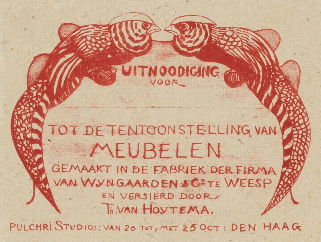 Uitnodigingskaart Voor Tentoonstelling Van Meubelen