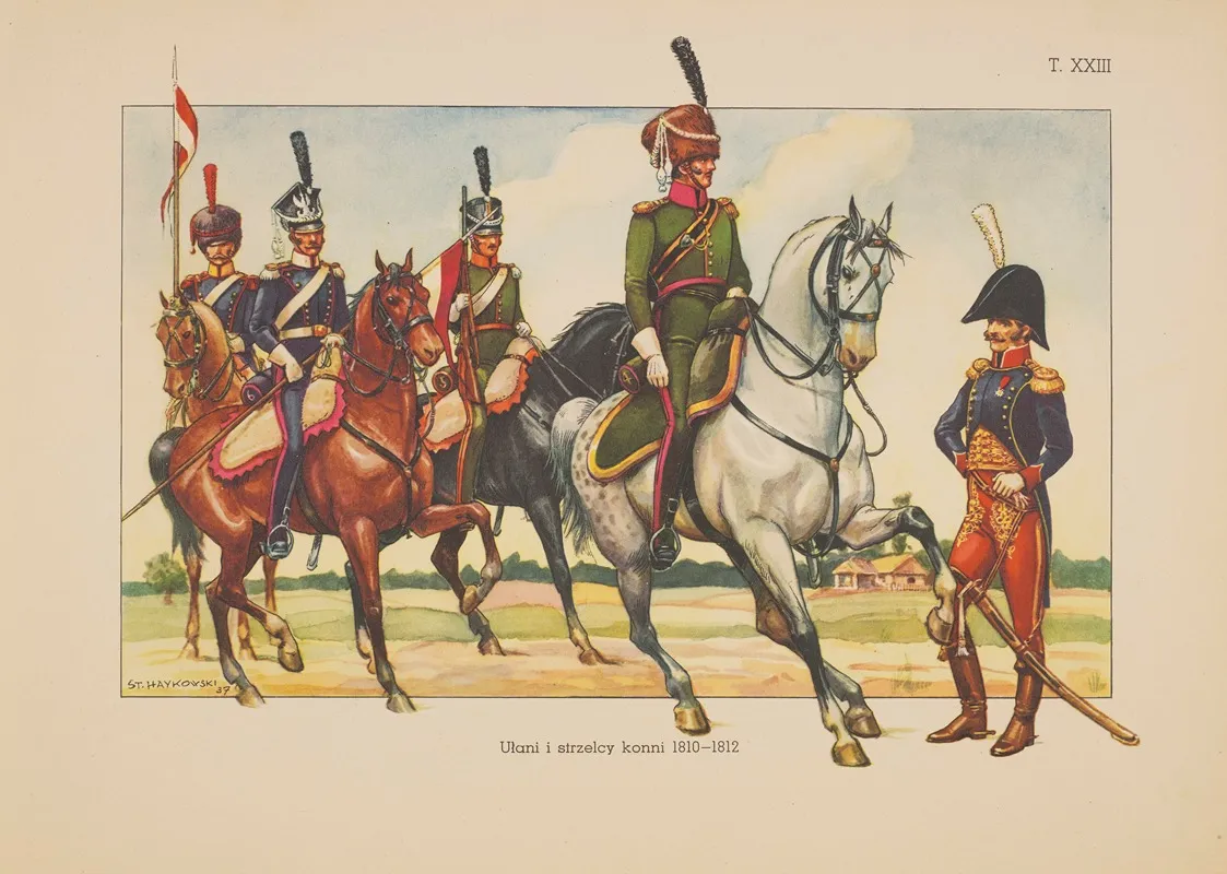 Ulani i strzelcy konni 1810 1812 Wall Art by Stanisław Haykowski - High-Resolution Digital Print