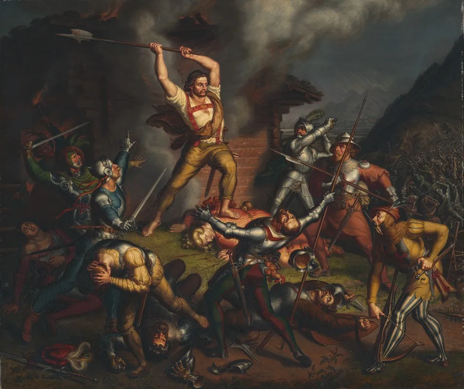 Uli Rotach In Der Schlacht Am Stoss Wall Art by Ludwig Voge - High-Resolution Digital Print