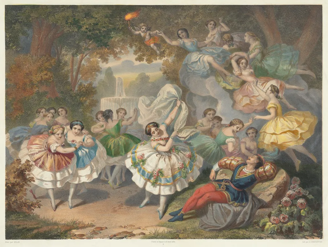 Un Ballet A Lopera Pas Des Songes Wall Art by Auguste Belin - High-Resolution Digital Print