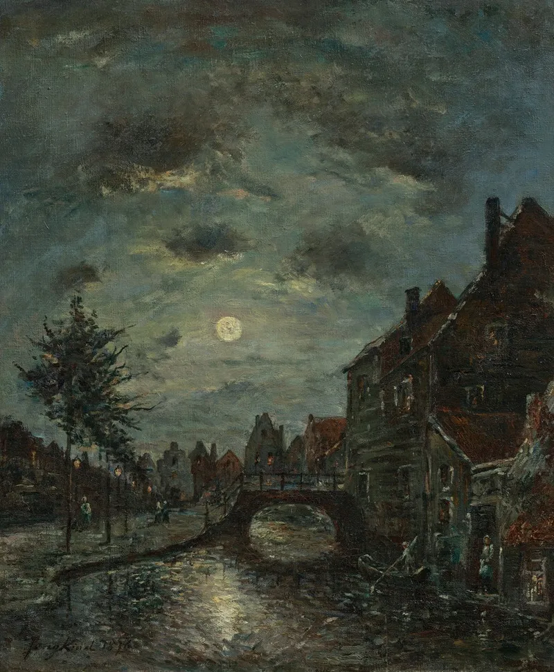 Un Canal Interieur A Dordrecht Claire De Lune