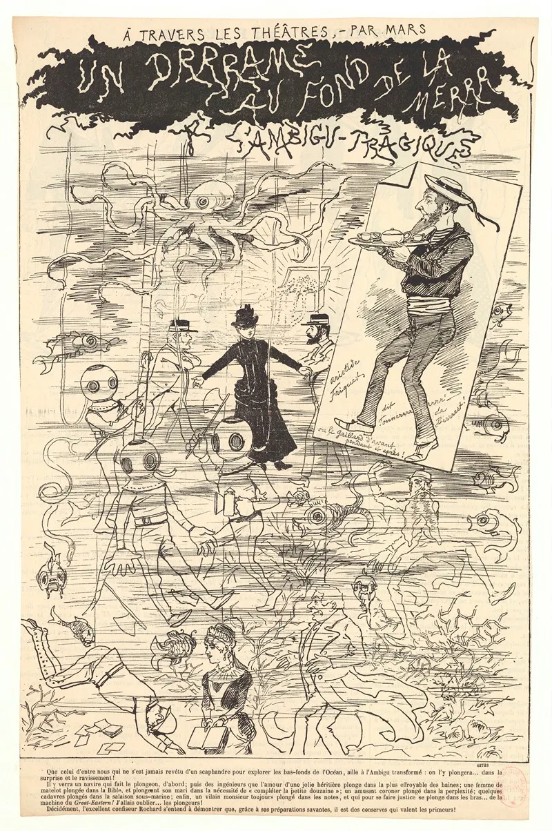 Un Drrrame Au Fond De La Merrr A Lambigu Tragique Wall Art by Mars (Maurice Bonvoisin) - High-Resolution Digital Print