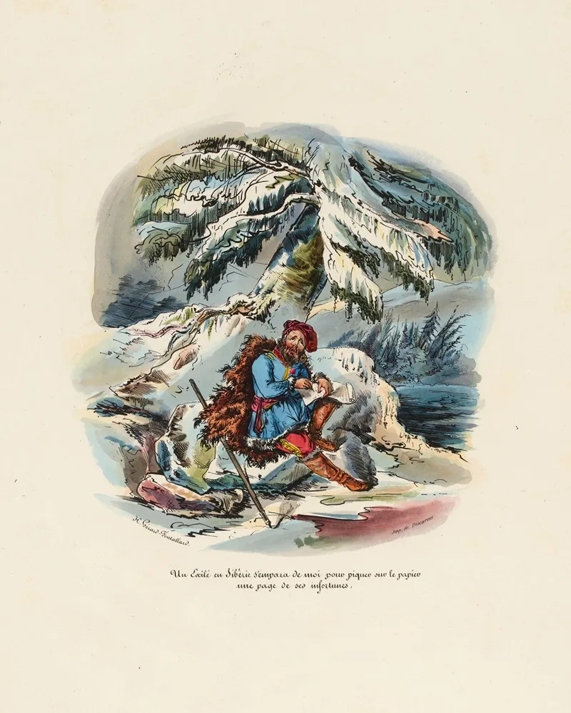 Un Exile En Siberie Sempara De Moi Pour Piquer Sur Le Papier Une Page De Ses Infortunes Wall Art by Henri-Gérard Fontallard - High-Resolution Digital Print