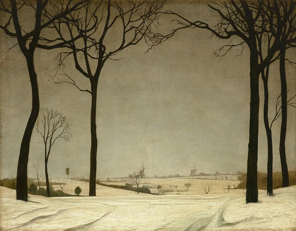 Un Paysage Neigeux Tiegem Wall Art by Valerius De Saedeleer - High-Resolution Digital Print