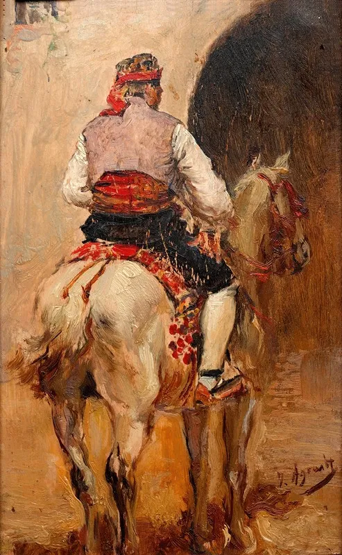 Un Picador En Un Caballo Gris