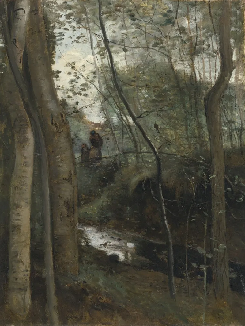 Un Ruisseau Sous Bois Wall Art by Jean-Baptiste-Camille Corot - High-Resolution Digital Print