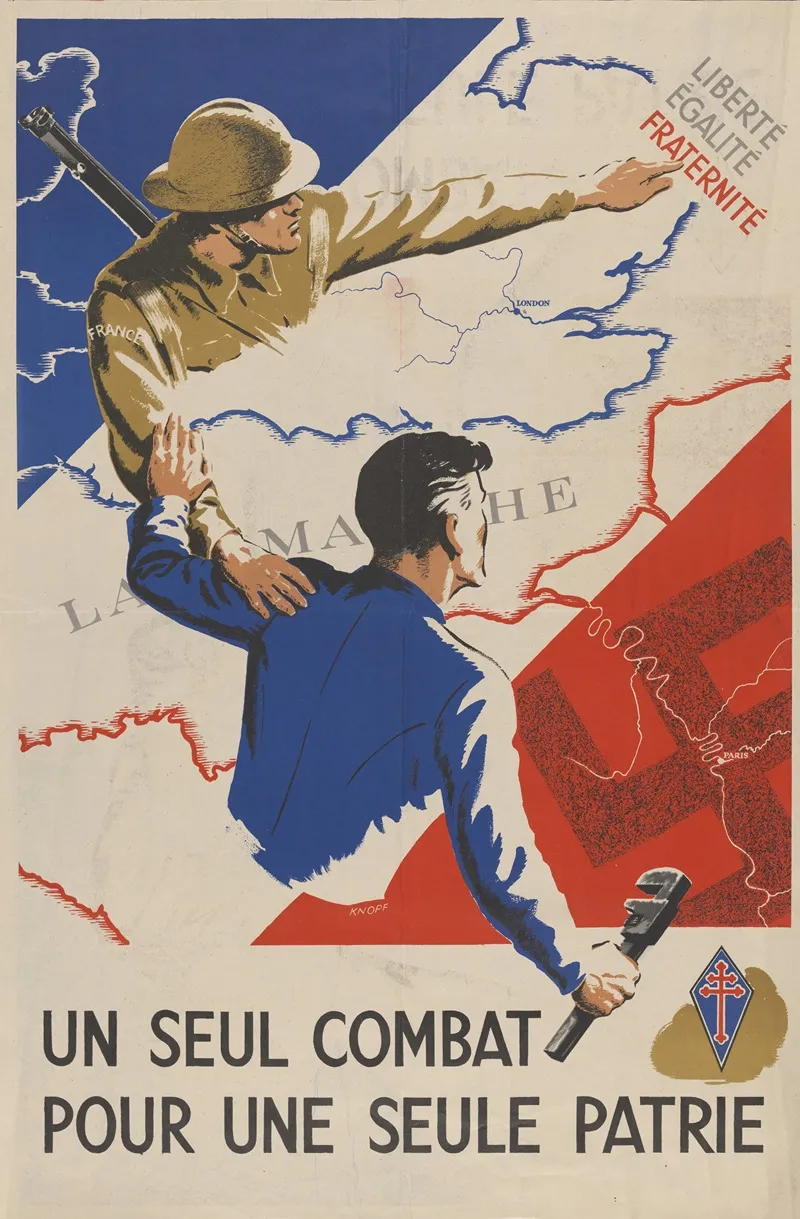 Un Seul Combat Pour Une Seule Patrie A Single Fight For A Single Country Wall Art by Knopf - High-Resolution Digital Print