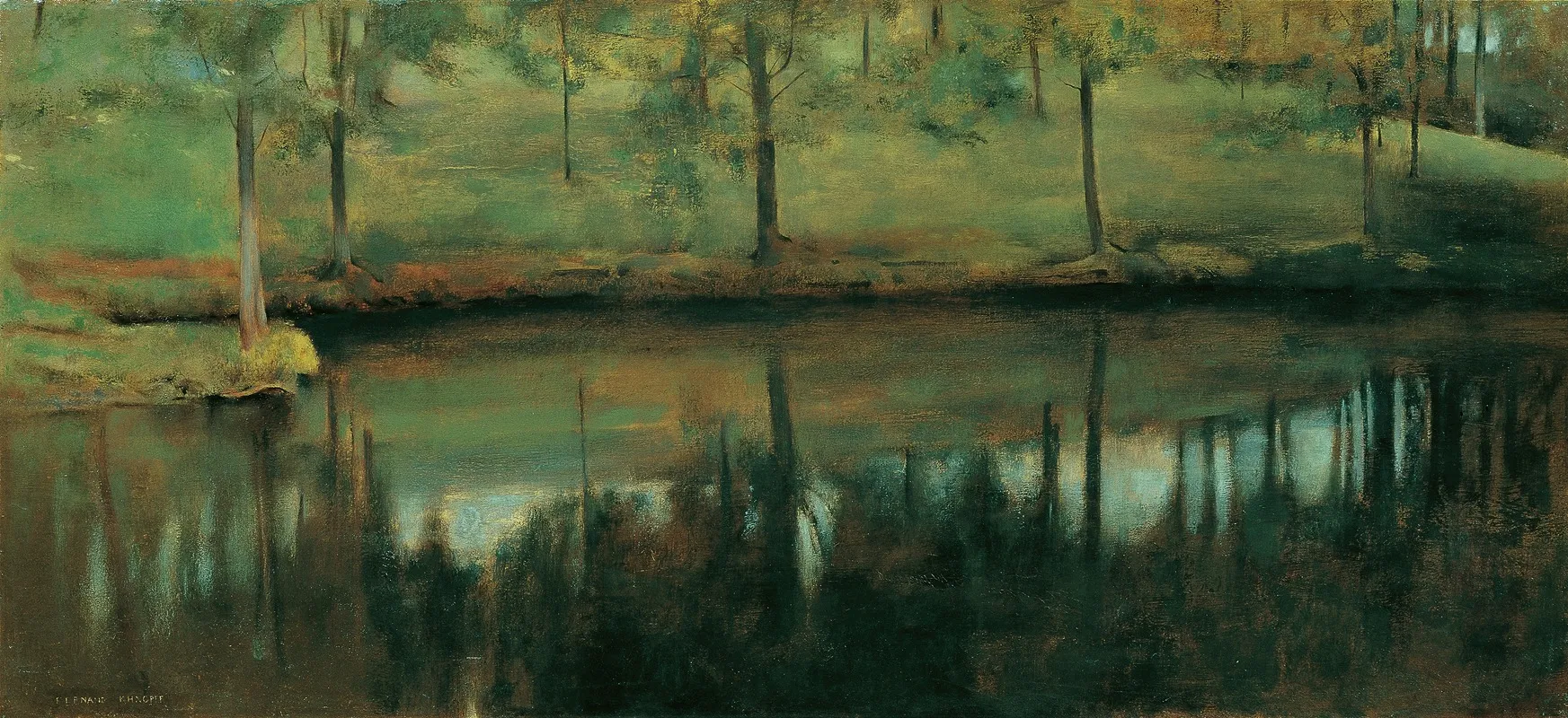 Unbewegtes Wasser Der Teich Von Menil