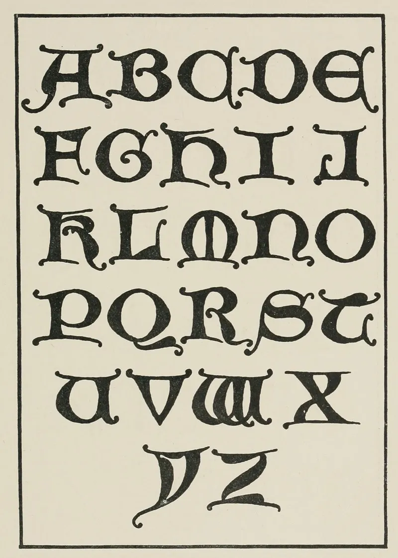 Uncial Gothic Capitals Wall Art by Frank Chouteau Brown - High-Resolution Digital Print
