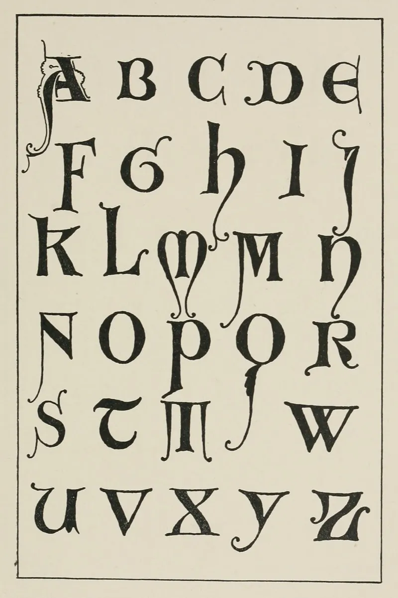 Uncial Gothic Initials 2 Wall Art by Frank Chouteau Brown - High-Resolution Digital Print