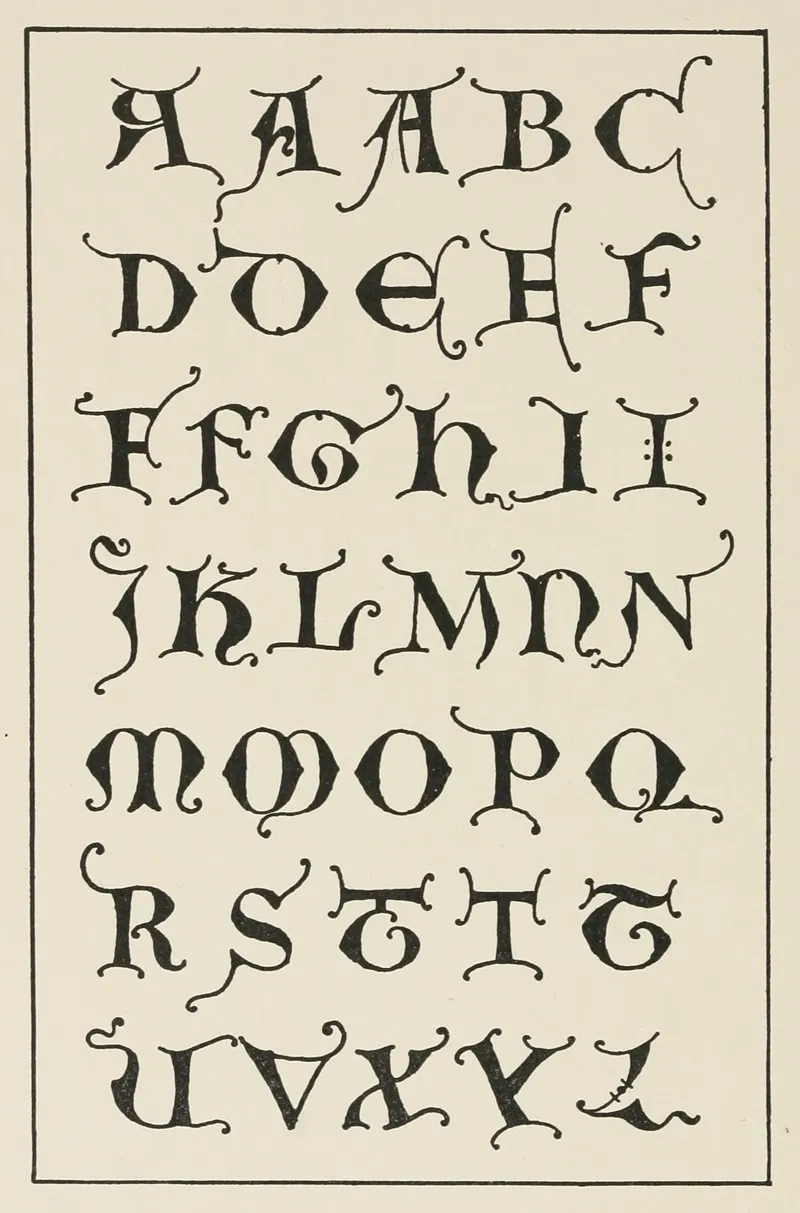 Uncial Gothic Initials Wall Art by Frank Chouteau Brown - High-Resolution Digital Print