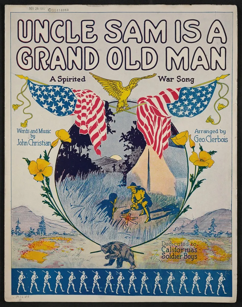 Uncle Sam Is A Grand Old Man A Spirited War Song Wall Art by Anonymous - High-Resolution Digital Print