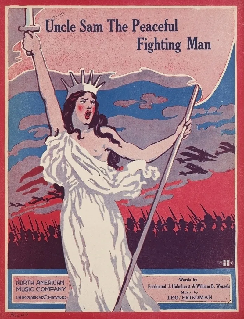 Uncle Sam The Peaceful Fighting Man Wall Art by Anonymous - High-Resolution Digital Print
