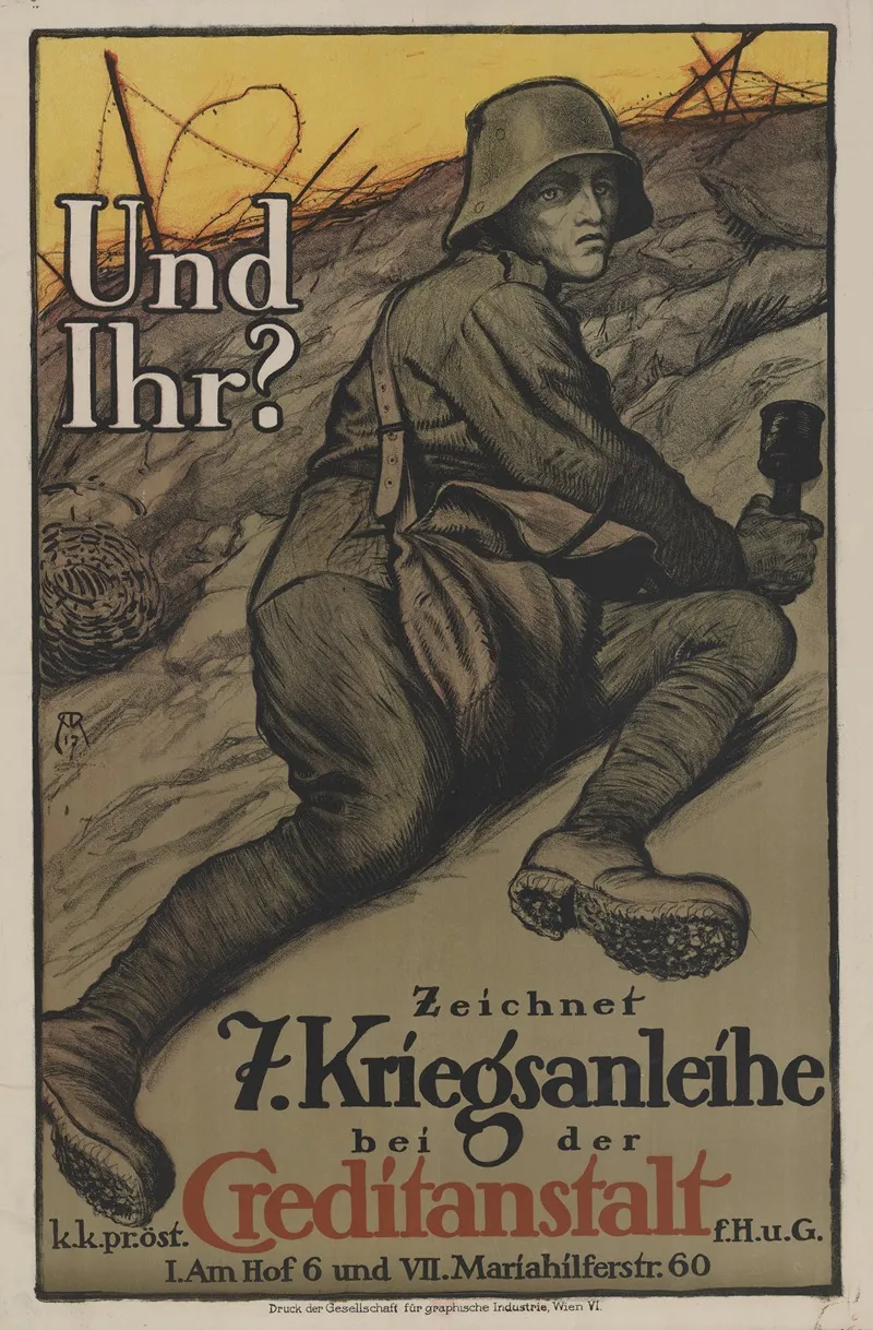 Und Ihr Zeichnet 7 Kriegsanleihe Bei Der Creditanstalt Wall Art by Anonymous - High-Resolution Digital Print